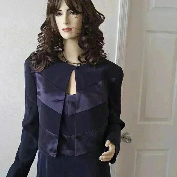 Dress EVENING MAXI JONES NEW YORK NAVY BLUE - Picture 5 of 7